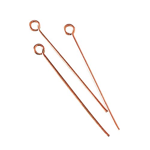 Tige À Oeillet / À Boucle Or Rose Ø 0,6 Mm X 35mm 15 Pièces
