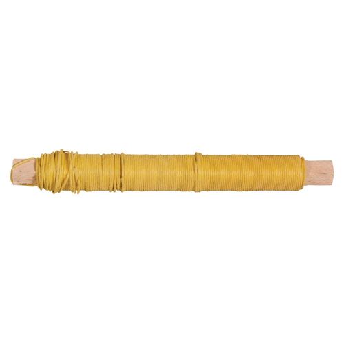 Fil De Papier , 0,55mm Ø, Jaune Soleil, Sur Bobine En Bois À 50g, 20m