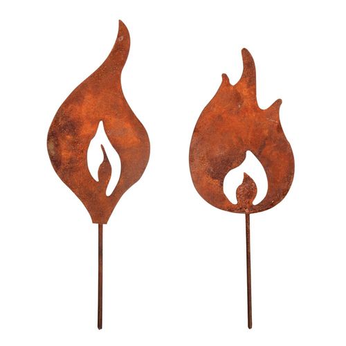 Flammes En Métal À Piquer, Cuivre, 5x13cm, 2designs, 2 Pces