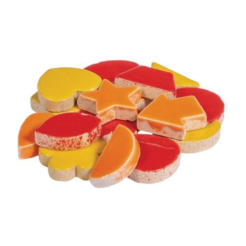 Fun Ceramica Mél. De Mosaïque, Formes, Jaune / Rouge / Orange, (Env. 192 Pces), Boîte 400g