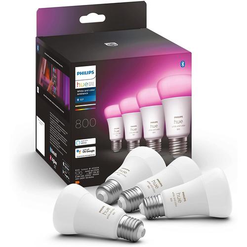 Philips Hue White And Color Ambiance Pack De 4 Ampoules Led Connectées E27