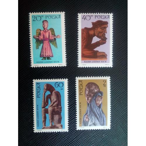 Timbre Pologne Yt 1821 A 1824 Art Folklorique 1969 ( 030306 )