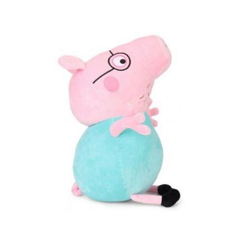 Grande Peluche Peppa Pig : Papa Pig 50 Cm - Peluche Licence - Cochon - Grand Doudou Enfant
