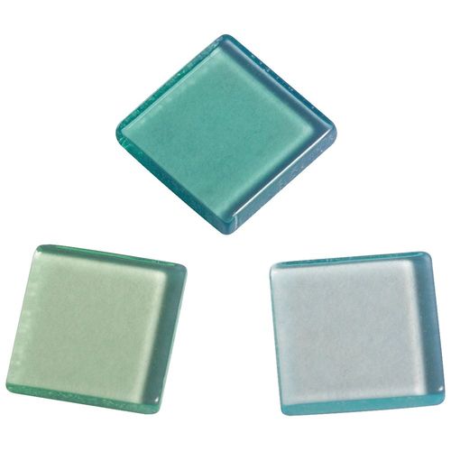 Mosaïque Acrylique, 1x1 Cm, Transparente, Vert Tilleul, Boîte - Env. 205 Pces / 50 G