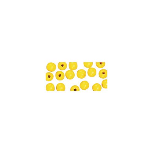 Perles En Bois Fsc 100%, Polies, 10mm Ø, Jaune, 52 Pièces