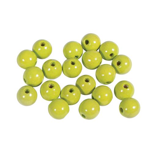 Perles En Bois Fsc 100%, Polies, 10mm Ø, Lemon, 52 Pièces