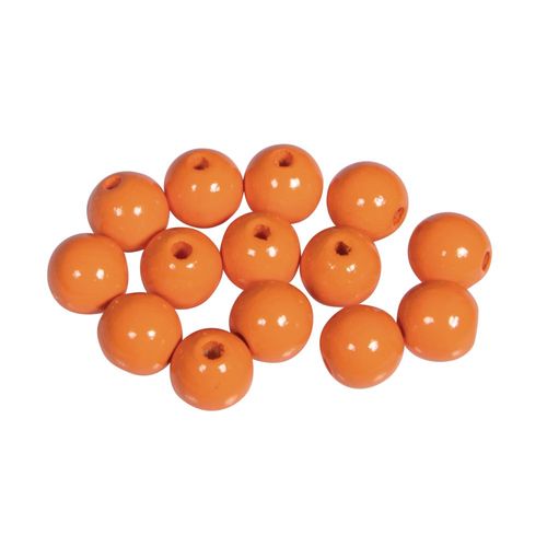 Perles En Bois Fsc 100%, Polies, 10mm Ø, Orange, 52 Pièces