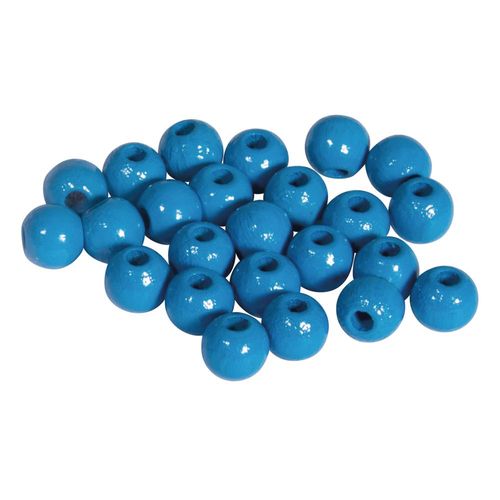 Perles En Bois Fsc 100%, Polies, 6mm Ø, Bleu Moyen, 115 Pièces