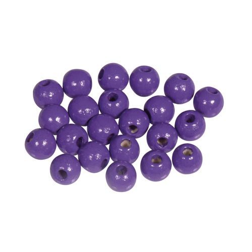 Perles En Bois Fsc 100%, Polies, 6mm Ø, Lilas Foncé, 115 Pièces