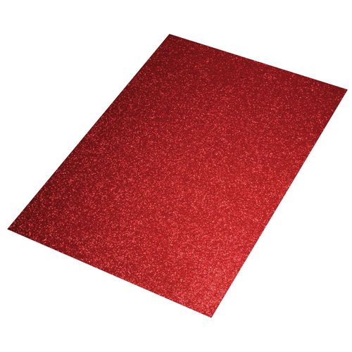 Plaque Caoutchouc Mousse Paillettes, Rouge, 30x45x0,2cm