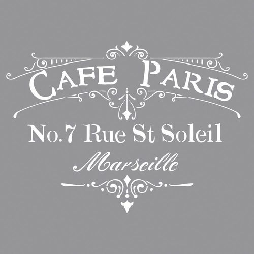 Pochoir Café Paris, 30,5x30,5cm, 1 Pce