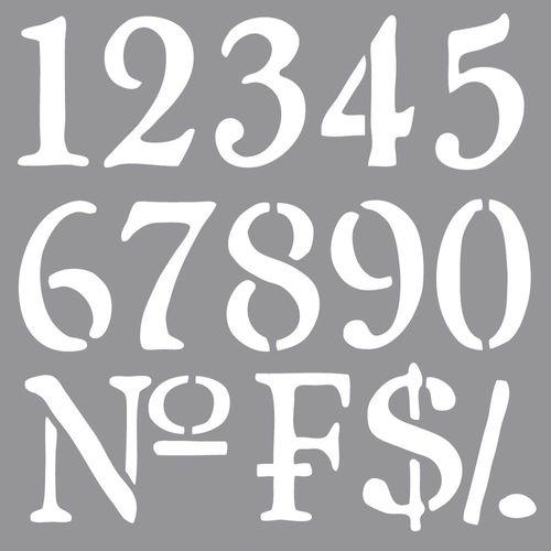 Pochoir Chiffres, 30,5x30,5cm, 1 Pce