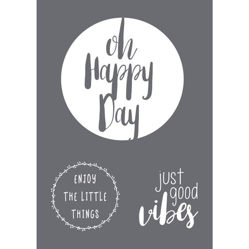 Pochoir De Sérigraphie Happy Day A4, 1 Pochoir+1 Spatule,