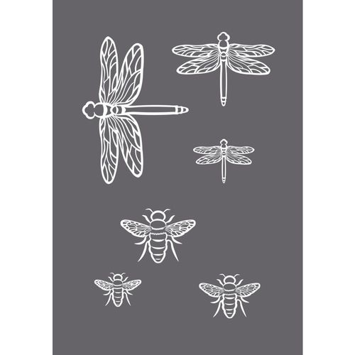 Pochoir De Sérigraphie Insectes A5, 1 Pochoir+1 Spatule,