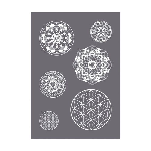 Pochoir De Sérigraphie Mandala A4, 1 Pochoir+1 Spatule,