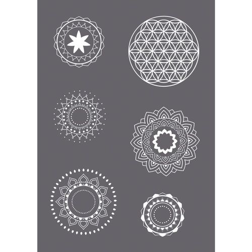Pochoir De Sérigraphie Mandala A5, 1 Pochoir+1 Spatule,