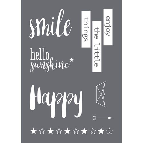 Pochoir De Sérigraphie Smile A4, 1 Pochoir+1 Spatule,