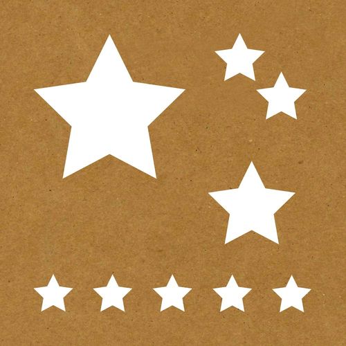Pochoir En Papier Etoiles, 20,3x20,3cm, 2designs, 2 Pces