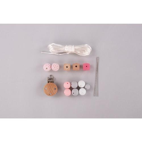 Kit: Chaînette De Sucette, Rose, 15 Pièces, Boite