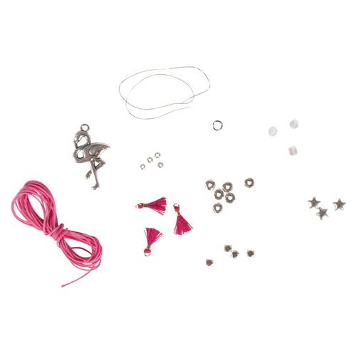 Kit: Set De Bijoux "Vaia" Flamant, 1 Chaîne + 1 Bracelet, 2 Pces