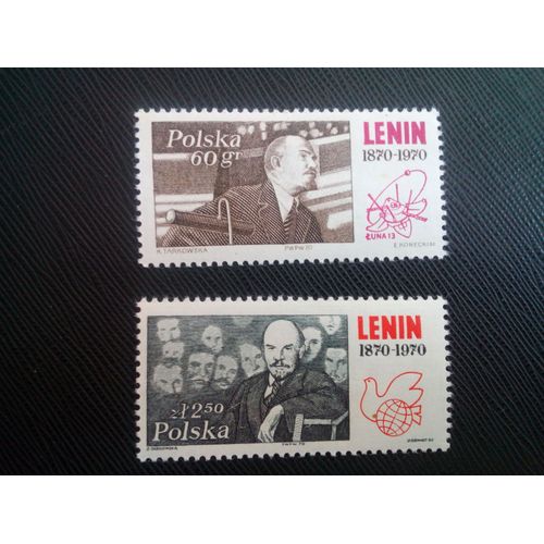 Timbre Pologne Yt 1847 - 1848 Lénine (1870-1924) Leader Communiste Russe 1970 ( 030306 )