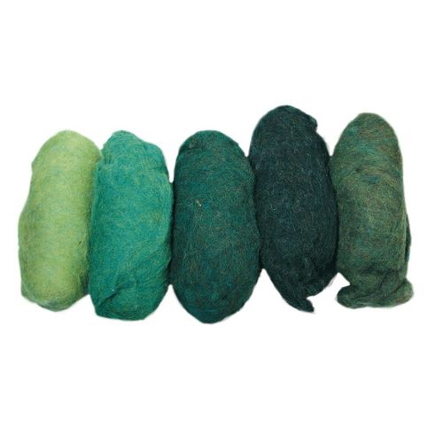 Laine Vierge, Mouchetée, Teintes Vertes, Toison, 5couleurs À 20g