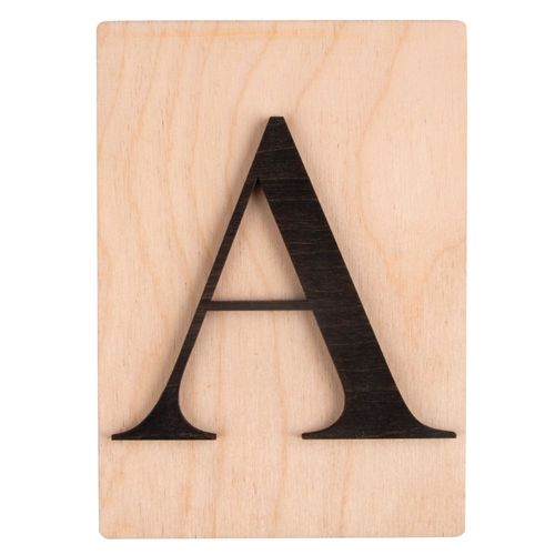 Lettre En Bois A, Fsc Mixed Credit, Noir, 10,5x14,8cm