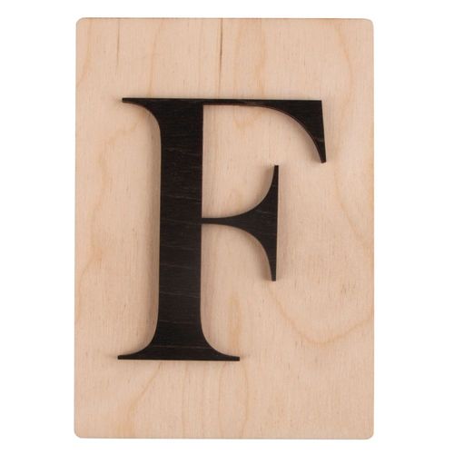 Lettre En Bois F, Fsc Mixed Credit, Noir, 10,5x14,8cm