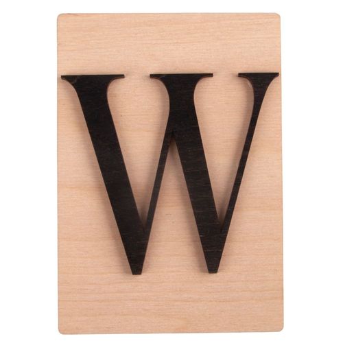 Lettre En Bois W, Fsc Mixed Credit, Noir, 10,5x14,8cm