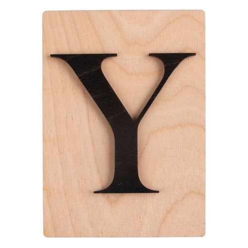 Lettre En Bois Y, Fsc Mixed Credit, Noir, 10,5x14,8cm