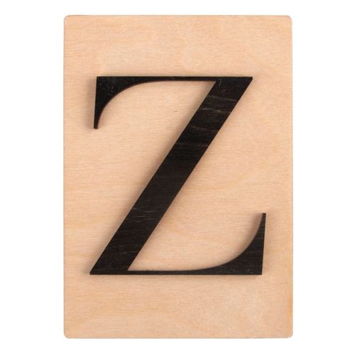 Lettre En Bois Z, Fsc Mixed Credit, Noir, 10,5x14,8cm