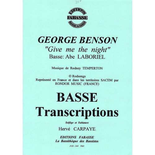 George Benson, Give Me The Night - Pour Guitare Basse 