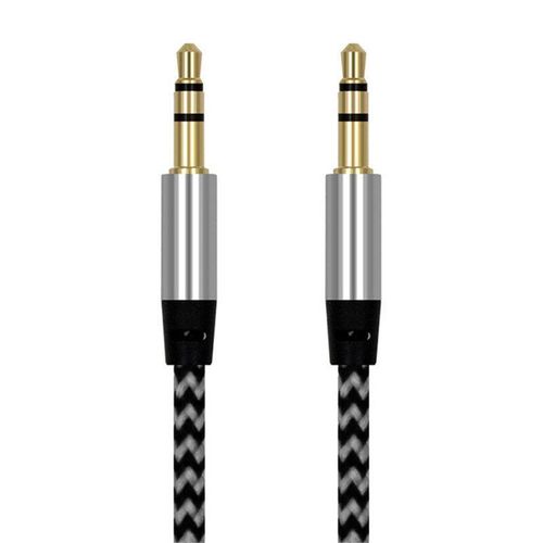 Câble Jack Audio Aux, 3.5mm, mâle à mâle, en Nylon, pour iPod, voiture, MP3, PC, ordinateur, haut-parleur DVD multimédia, 3.5mm