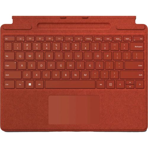 Microsoft Clavier Signature pour Surface Pro - Clavier - avec pavé tactile, accéléromètre, plateau de rangement et de chargement du Surface Slim Pen 2 - AZERTY - Français - rouge coquelicot -...