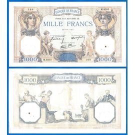 France 1000 Francs 1940 Ceres & Mercure Grand Billet Franc Frc Frs Frc