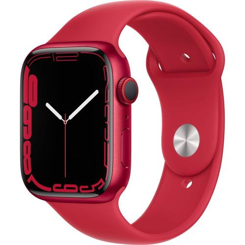 Apple Watch Series 7 (Gps + Cellular) - Boitier 45 Mm Aluminium Rouge Avec Bracelet Sport Rouge