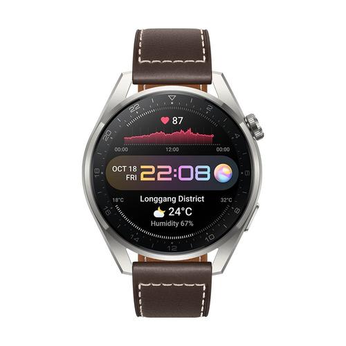 Huawei Watch 3 Pro - Classic Edition - 48 Mm - Titane - Montre Intelligente Avec Bracelet - Cuir - Brun - Taille Du Poignet : 140-210 Mm - Affichage 1.43" - 16 Go - Wi-Fi, Lte, Nfc, Bluetooth -...