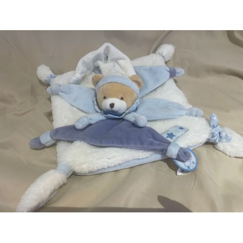 Ours Doudou Et Compagnie Bleu Blanc Doudou Petit Chou