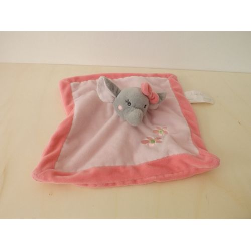 Doudou Éléphant Gris Rose Kimbaloo