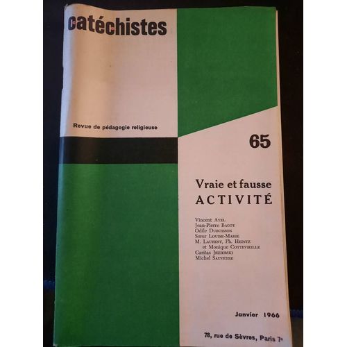 Catechistes Revue Trimestrielle De Pedagogie Religieuse 65