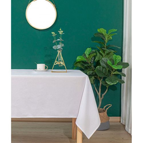 Nappe Antitache Unie Blanche Rectangulaire 145 X 240 Cm