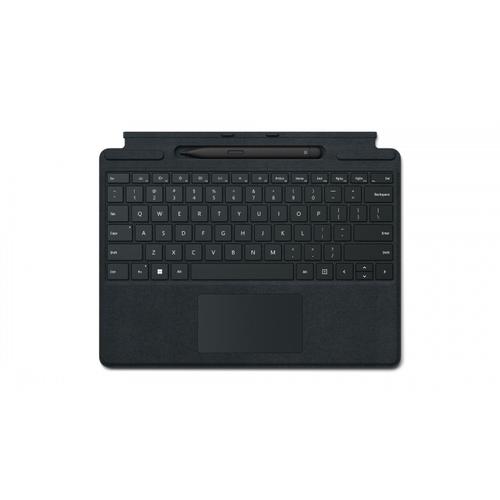 Microsoft Clavier Signature pour Surface Pro - Clavier - avec pavé tactile, accéléromètre, plateau de rangement et de chargement du Surface Slim Pen 2 - AZERTY - Français - noir - commercial -...