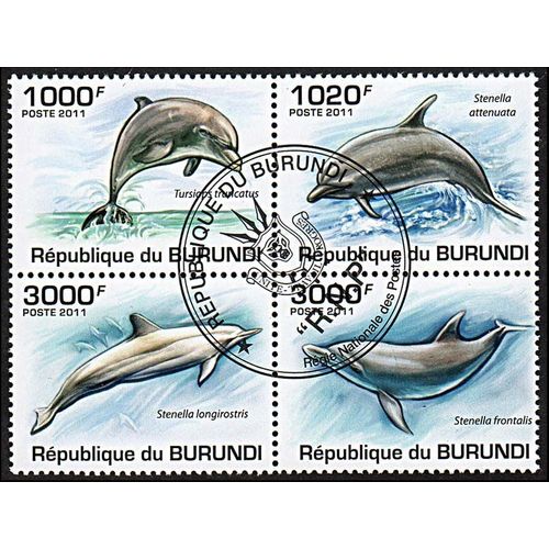 Timbres Thématiques Burundi Faune Marine Oblitérés