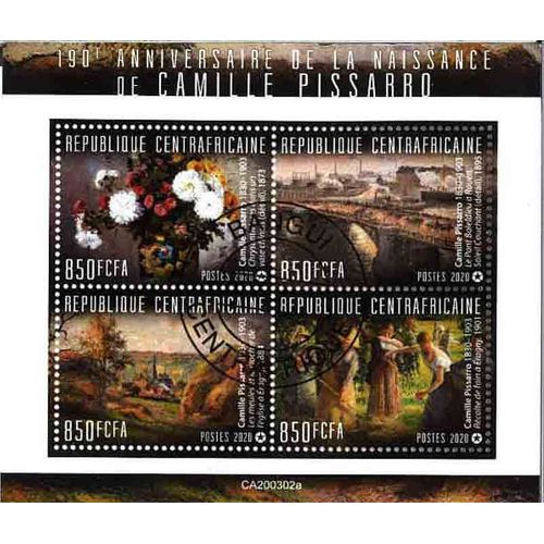 Timbres Thématiques Centrafrique Pissarro Oblitérés