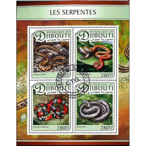 Timbres Thématiques Djibouti Serpents Oblitérés