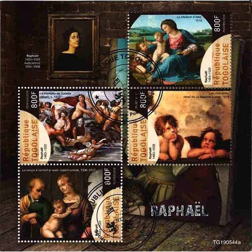 Timbres Thèmatiques Togo Tableaux Raphael Oblitérés