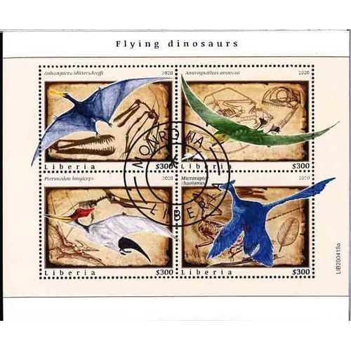 Timbres Thématiques Libéria Préhistoire Oblitérés