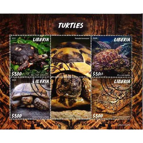 Timbres Thématiques Libéria Tortues Oblitérés