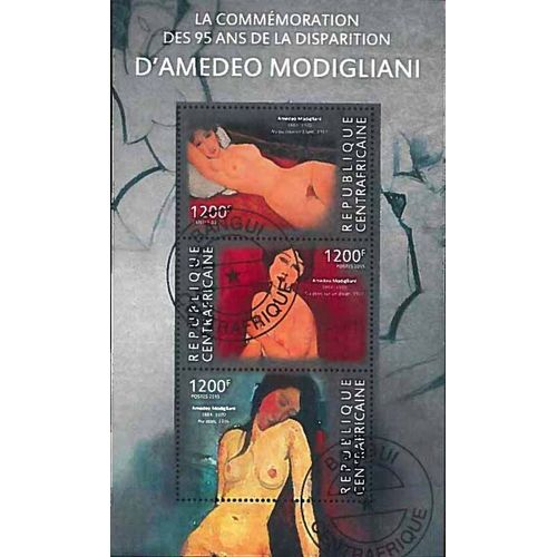Timbres Thèmatiques Centrafrique Modigliani Oblitérés