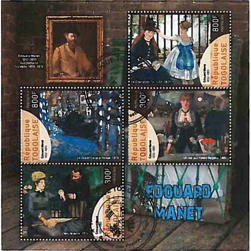 Timbres Thèmatiques Togo Tableaux Manet Oblitérés
